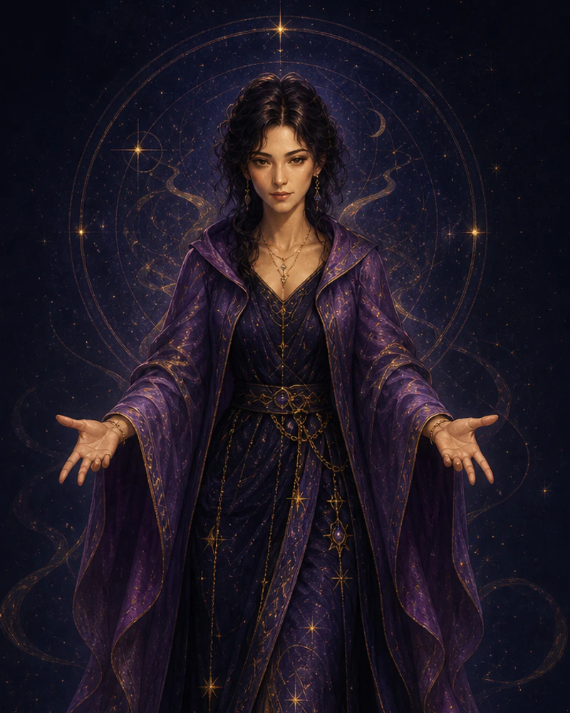 Sage Aya half-length portrait